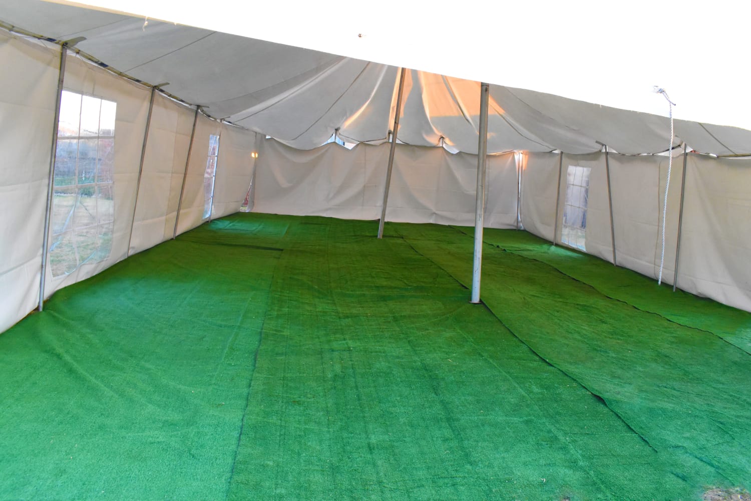 Interior of the peg and pole tent
