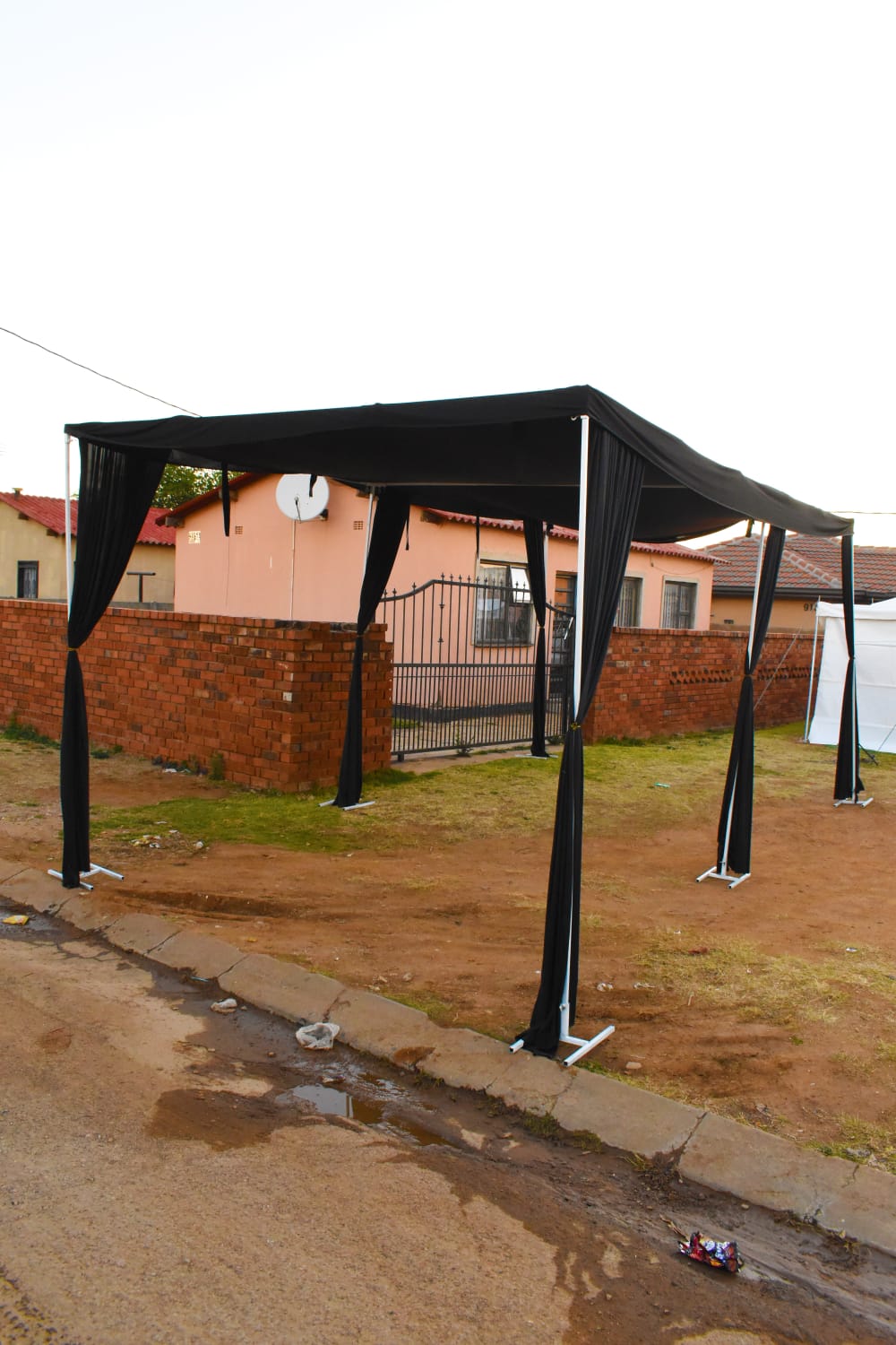 3 by 6 metre cabana from side angle